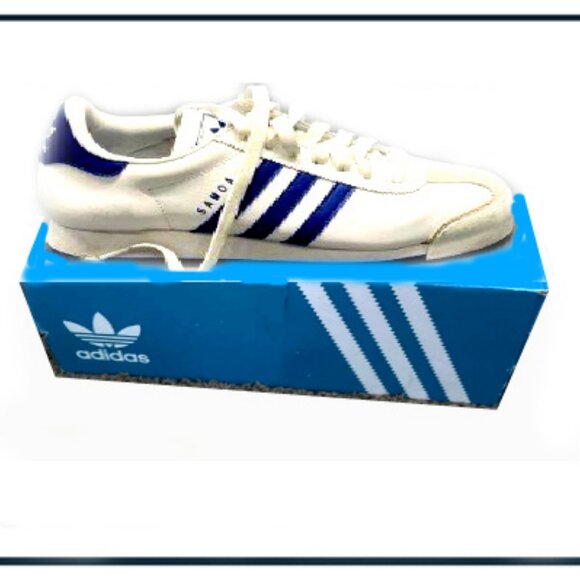 New Or Like New Adidas Originals Men\'s White/Blue Samoa Sneakers main image 8
